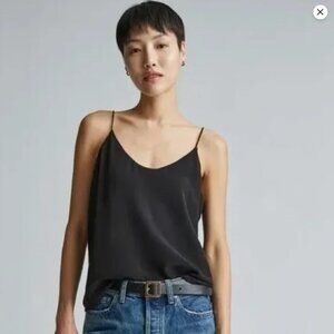 Everlane Lined Silky Black Cami Medium